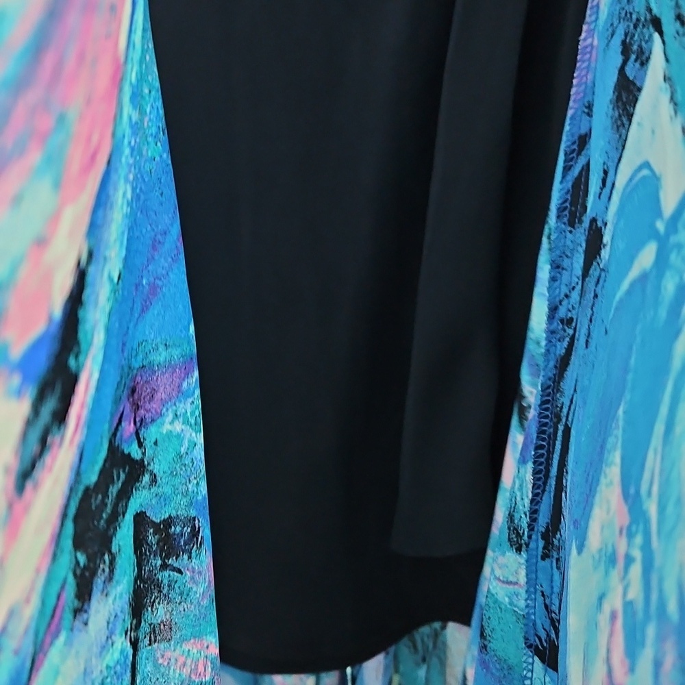 NWT Bob Mackie Colorful Flowy Fully Lined Asymetrical Hem Abstract Print Skirt M - Picture 5 of 6